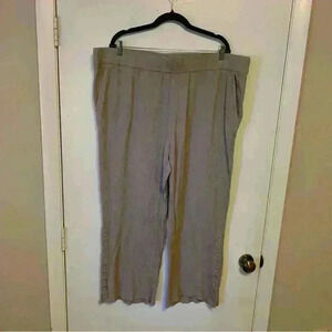 Soft Surroundings Oceo Gauze Wide-Leg Pants Pebble Taupe Size 3XL